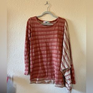 Free People Beach Long Sleeve Striped Top